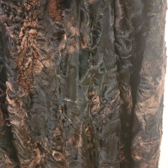 VINTAGE RARE BLACK & BROWN PERSIAN LAMB COAT EILERS MASTER FURRIERS OF DAKOTAS - Picture 3 of 5